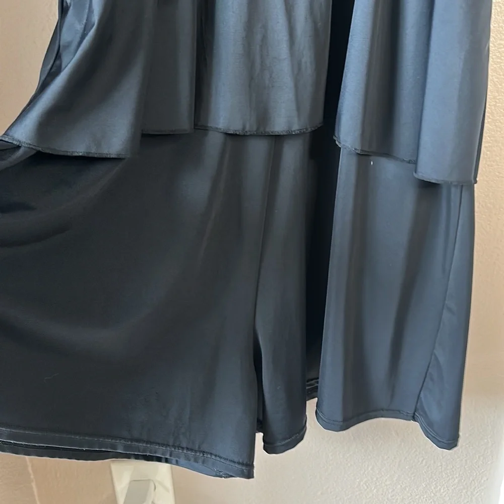 FIT 4 U Black Tiered High Neck One Piece Swim Romper